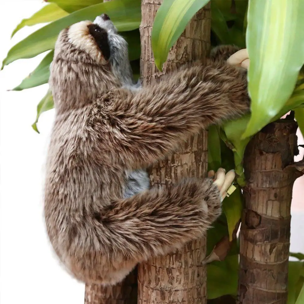 

24cm HOT Stuffed Toy Three Toed Cuddly Lying Animals Lifelike Cute Soft Plush Sloth Critters Children Gifts Doll Birthday