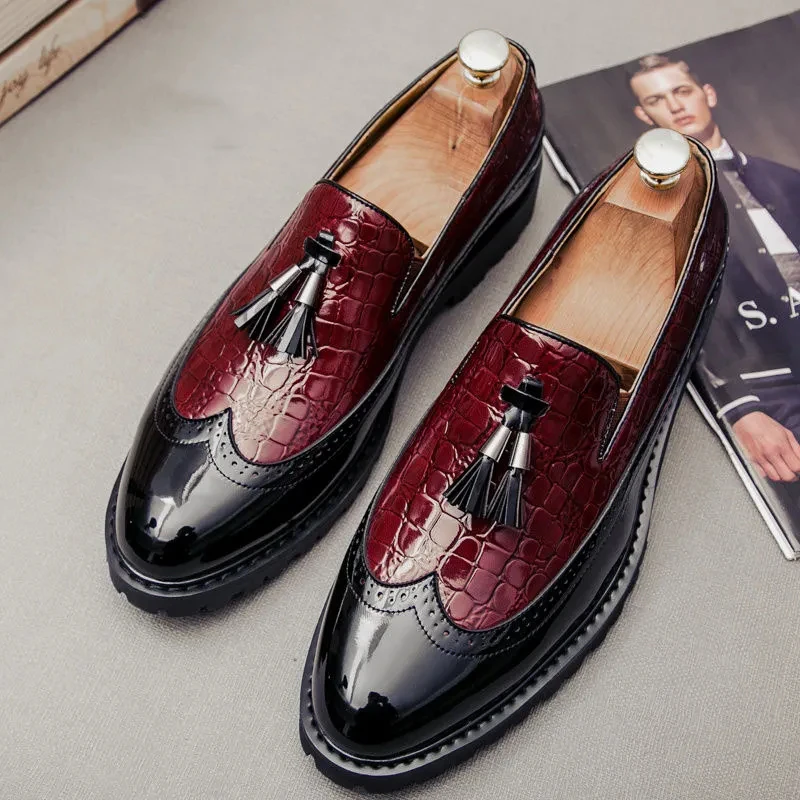 Men's Trendy Shoes Leather Shoes New Black Thick Soled Increased Wear-Resistant Tassel Shoes Lazy Comfortable Casual Shoes
Men's Trendy Shoes Leather Shoes New Black Thick Soled Increased Wear-Resistant Tassel Shoes Lazy Comfortable Casual Shoes