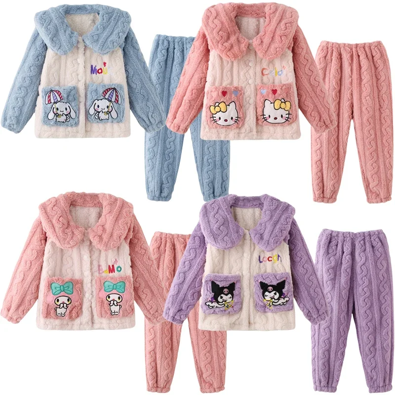Детские фланелевые пижамы Sanrios Kuromi My Melody Cinnamoroll понравились HelloKittys для девочек зимняя теплая одежда
Детские фланелевые пижамы Sanrios Kuromi My Melody Cinnamoroll понравились HelloKittys для девочек зимняя теплая одежда