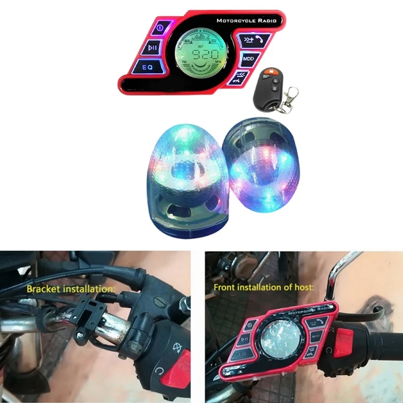 LED Multicolor Lamp Motorcycle Bluetooth Sound Audio System Stereo Handsfree Speakers Radio MP3 Music Player
LED Multicolor Lamp Motorcycle Bluetooth Sound Audio System Stereo Handsfree Speakers Radio MP3 Music Player