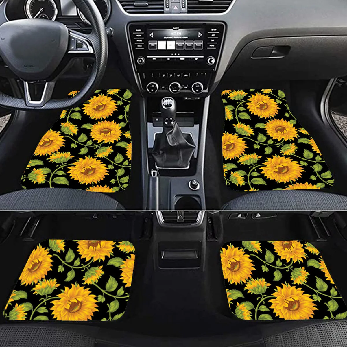 Green leaf sunflower car mat, rubber anti slip floor mat, car decoration accessories suitable for SUVs, trucks, and cars
Green leaf sunflower car mat, rubber anti slip floor mat, car decoration accessories suitable for SUVs, trucks, and cars