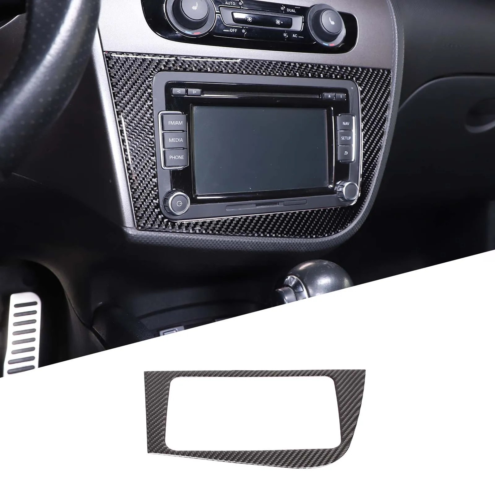 Для SEAT Leon Panger Mk2 1P 2008-2012 Мягкое углеродное волокно Автомобильный центр управления