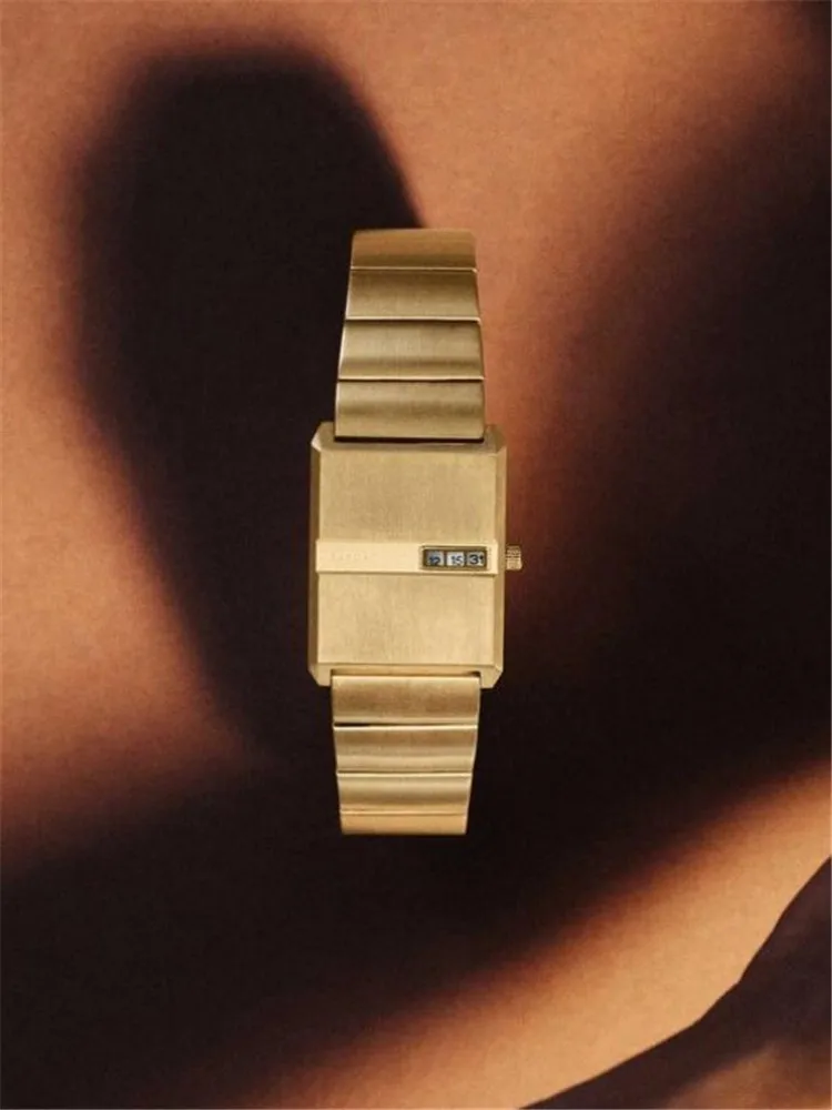 

New Pulse Retro Square Gold & Small Dial Simple Digital Women's Watch European and American Niche Watch