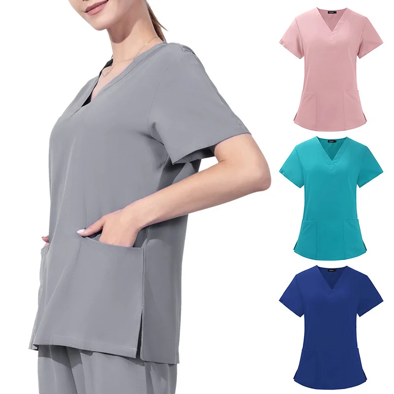 Unisex Nurse Uniform Top Thin Breathable Medical Scrub Top Short Sleeve v Neck Doctor Elastic Workwear Spa Uniforms Lab Overalls
Unisex Nurse Uniform Top Thin Breathable Medical Scrub Top Short Sleeve v Neck Doctor Elastic Workwear Spa Uniforms Lab Overalls