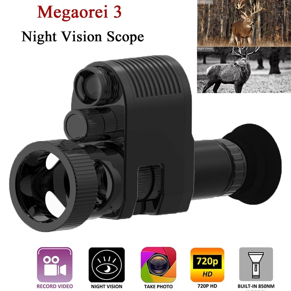 Megaorei 3 Night Vision RifleScope Optical Night Sight Spotting Scope HD720P VCR Hunting Camera Telescope with Laser IR
Megaorei 3 Night Vision RifleScope Optical Night Sight Spotting Scope HD720P VCR Hunting Camera Telescope with Laser IR