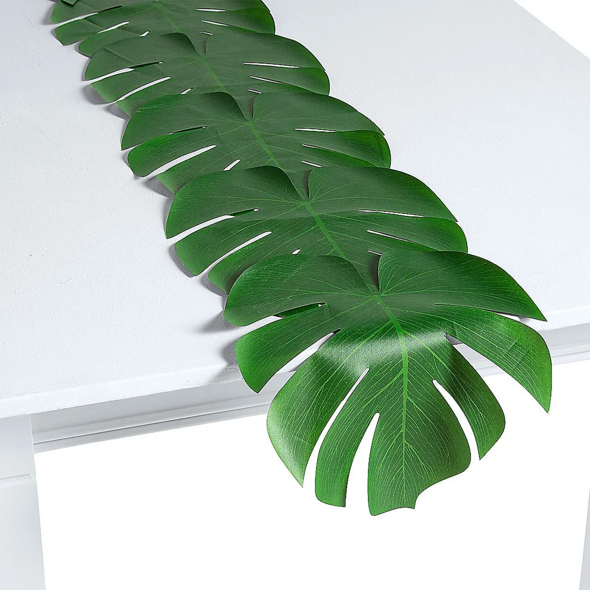 

Artificial Palm Leaves Table Runners 86.6in Tropical Palm Leaf Table Runner for Table Decoration Faux Leaf Tablecloth Placemats
