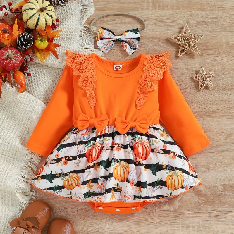 Halloween Newborn Baby Girl Bodysuit Clothes 2 Pcs Baby Girls Pumpkin Long Sleeve Patchwork Lace Bodysuit Bow Headband
Halloween Newborn Baby Girl Bodysuit Clothes 2 Pcs Baby Girls Pumpkin Long Sleeve Patchwork Lace Bodysuit Bow Headband