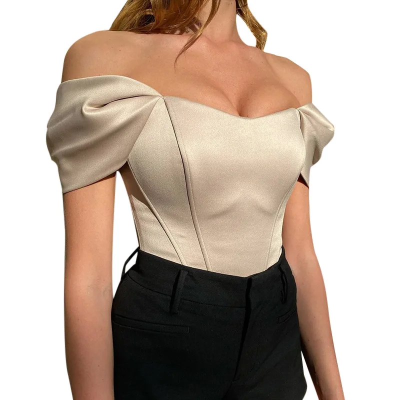 Fish Bone Corset Waist Strapless Vest Women's Wear a Word Shoulder Solid-color Slim Blouse Woman
Fish Bone Corset Waist Strapless Vest Women's Wear a Word Shoulder Solid-color Slim Blouse Woman