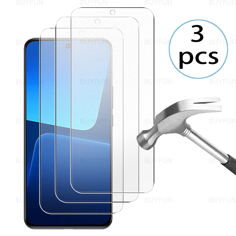 

For Xiaomi 13 6.36inch Case 3pcs 9H Full Cover Matte Frosted Screen Protector Glass Film For Xiaomi Mi 13 Xiomi Xaomi Xiaom Mi13