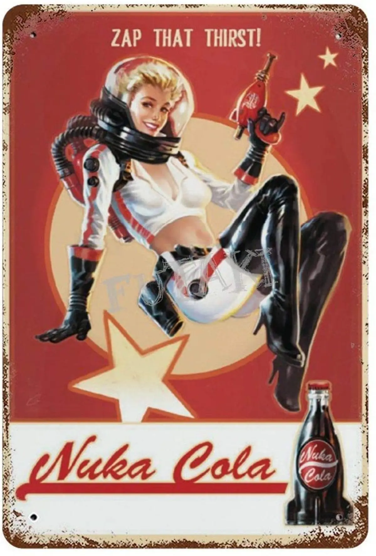 ZAP THAT THIRSTI Nuka Cola Beauty Vintage Tin Sign Art Iron Painting Rusty Poster Decoration Aluminum plaque
ZAP THAT THIRSTI Nuka Cola Beauty Vintage Tin Sign Art Iron Painting Rusty Poster Decoration Aluminum plaque