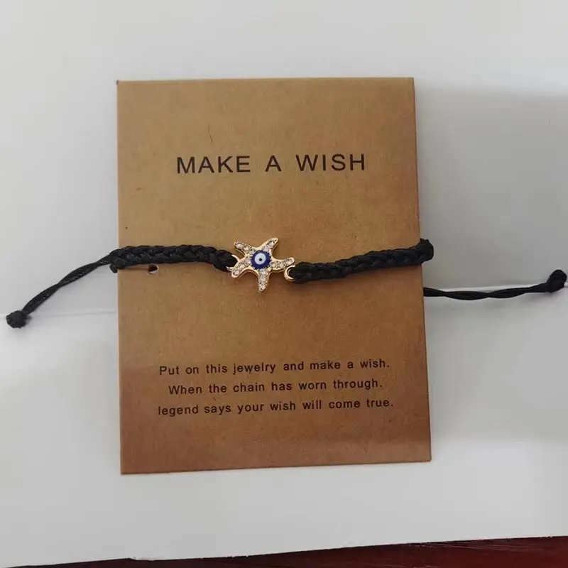 Fashion Crystal Starfish Evil Eye Bracelet for Women DIY Handmade Rope Adjustable Bracelet Party Gifts Trendy Jewelry Wholesale
Fashion Crystal Starfish Evil Eye Bracelet for Women DIY Handmade Rope Adjustable Bracelet Party Gifts Trendy Jewelry Wholesale