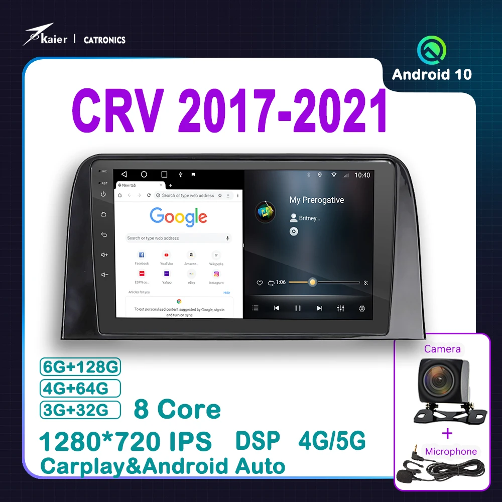 KAIER Android 10 OCTA CORE DSP for CRV2017-2021 Car Dvd Radio Multimedia Video GPS DVD Carplay Player Navigation No 2din
KAIER Android 10 OCTA CORE DSP for CRV2017-2021 Car Dvd Radio Multimedia Video GPS DVD Carplay Player Navigation No 2din