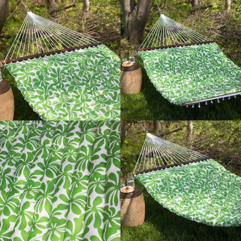 Gorgeous Bloom 2 Person Spring Green Color Hammock with Pillow, Assembled Size 11.65ft L x 4.5ft W, Easy to Set Up - Perfect for
Gorgeous Bloom 2 Person Spring Green Color Hammock with Pillow, Assembled Size 11.65ft L x 4.5ft W, Easy to Set Up - Perfect for
