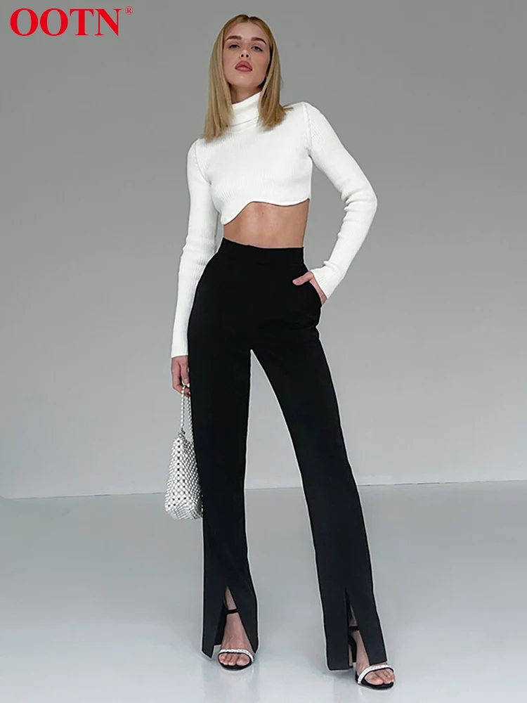 OOTN High Street Fashion Black Boot Cut Pants Female High Waist Split Elastic Waist Slim Trouser For Women Wild Plus Length Pant
OOTN High Street Fashion Black Boot Cut Pants Female High Waist Split Elastic Waist Slim Trouser For Women Wild Plus Length Pant