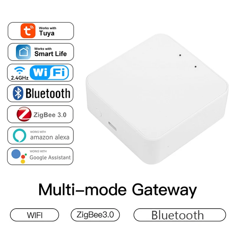 Tuya Smart Gateway Hub Multi-mode Smart Home Bridge WiFi Bluetooth ZigBee APP Wireless Remote Control Alexa Google Home
Tuya Smart Gateway Hub Multi-mode Smart Home Bridge WiFi Bluetooth ZigBee APP Wireless Remote Control Alexa Google Home