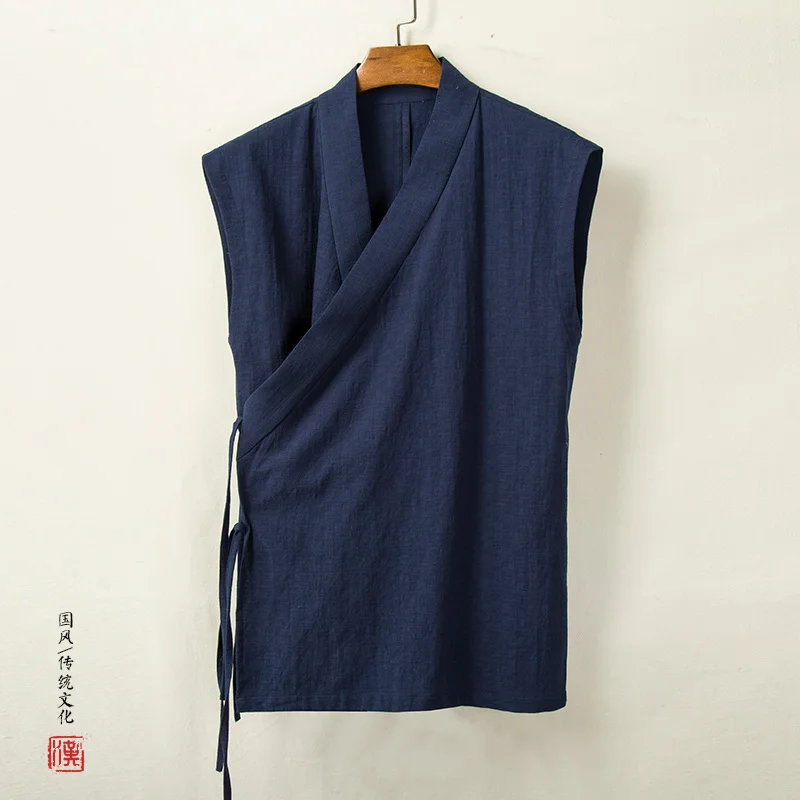 Chinese Traditional Clothing Hanfu Vest Men Linen Cotton Sleeveless Top Men's Tang Suit Kimono Cardigan Men's Slit Top
Chinese Traditional Clothing Hanfu Vest Men Linen Cotton Sleeveless Top Men's Tang Suit Kimono Cardigan Men's Slit Top