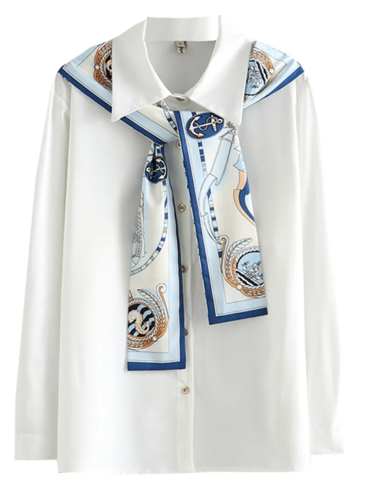 Plus Size Chiffon Blouses Women's Clothing 2022 Spring Fashion White Shirt With Long Sleeves Scarf Ribbon Tops
Plus Size Chiffon Blouses Women's Clothing 2022 Spring Fashion White Shirt With Long Sleeves Scarf Ribbon Tops