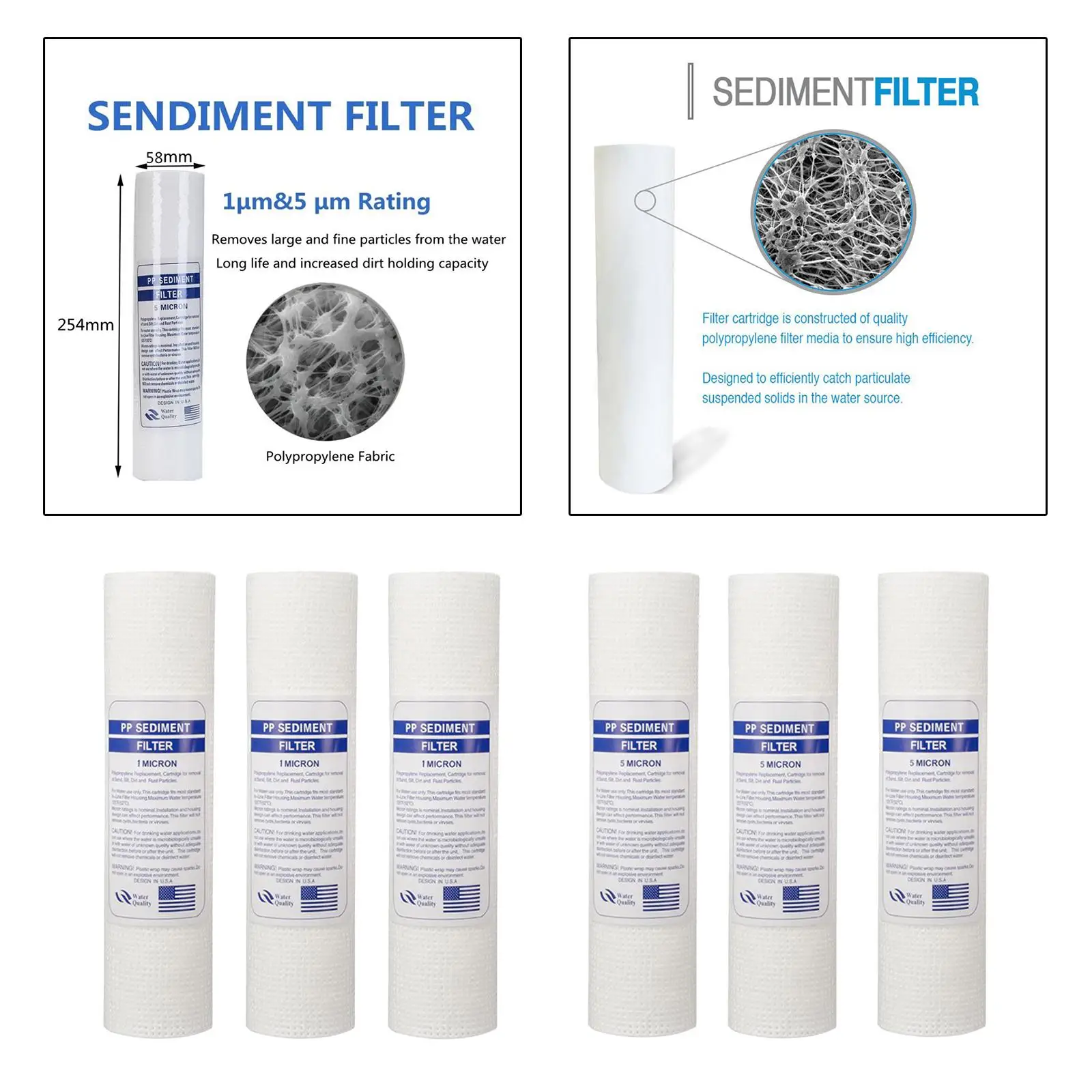 3pcs 1/5 10" Sediment Replacement for Any Standard House Sediment Filtration Parts
3pcs 1/5 10" Sediment Replacement for Any Standard House Sediment Filtration Parts