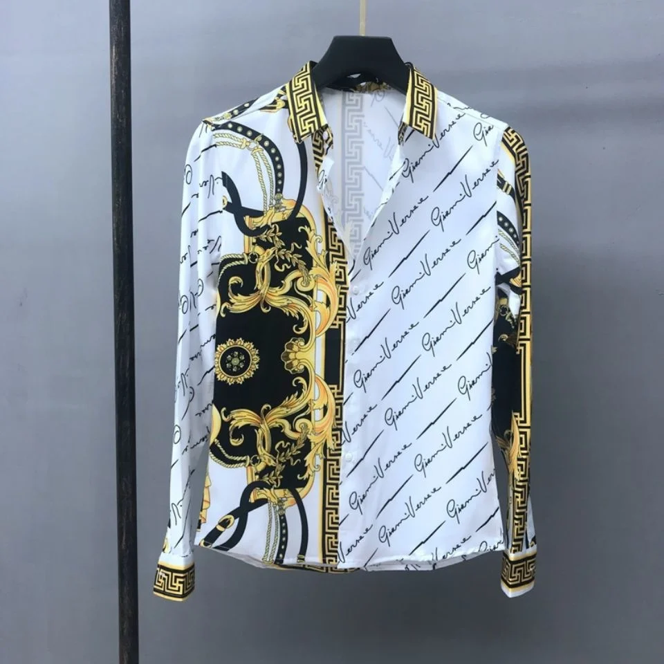 quality Men's autumn high long sleeve retro printed stylist Korean slim high-end shirt
quality Men's autumn high long sleeve retro printed stylist Korean slim high-end shirt
