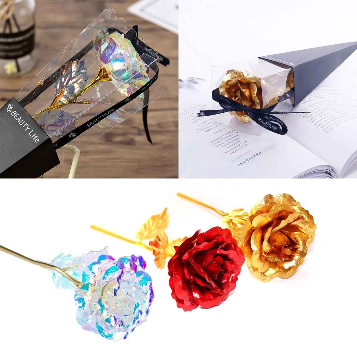 Galaxy Rose Flower Gold Floral Rose Creative Golden Rainbow Beauty and the beast Rose Valentine's Day Gift Wedding Deco 
Galaxy Rose Flower Gold Floral Rose Creative Golden Rainbow Beauty and the beast Rose Valentine's Day Gift Wedding Deco