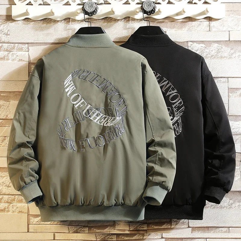 Бомбер мужской с вышивкой, брендовая приталенная куртка-бомбер, однотонная модная уличная одежда, бейсбольные куртки, весна-осень
Бомбер мужской с вышивкой, брендовая приталенная куртка-бомбер, однотонная модная уличная одежда, бейсбольные куртки, весна-осень