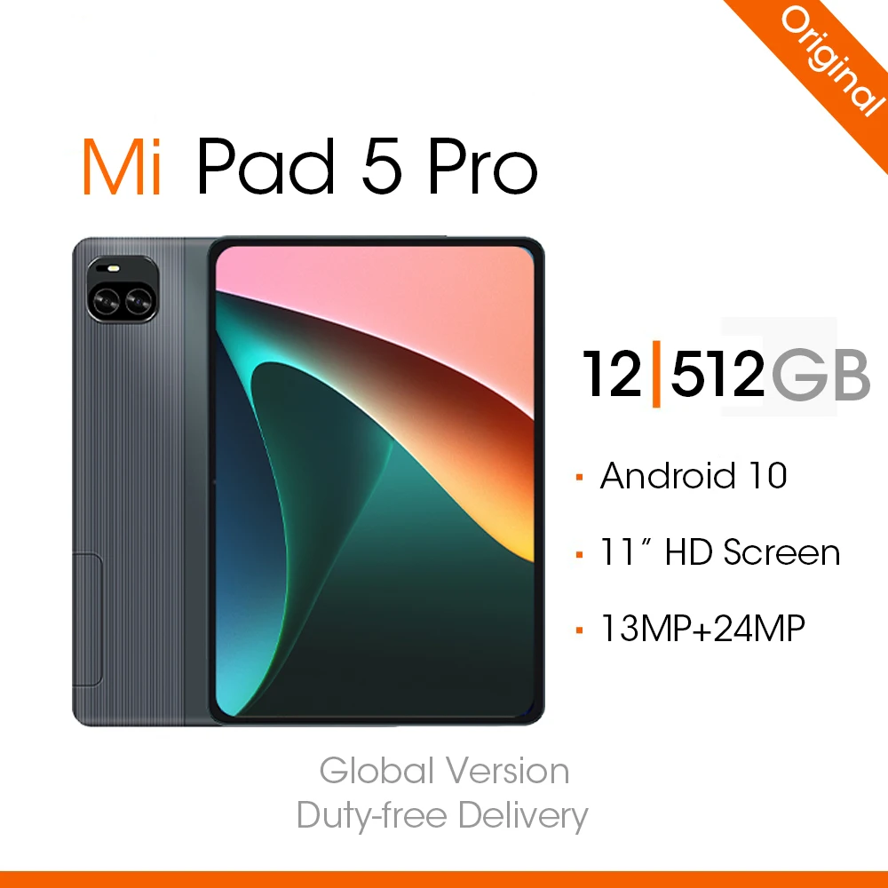 Global Version Mi Pad 5 Pro 11 inch Tablet Android 10 2K HD Tablette 12GB RAM 512G ROM 8800mAh Study Office Smart Tablet PC 5G
Global Version Mi Pad 5 Pro 11 inch Tablet Android 10 2K HD Tablette 12GB RAM 512G ROM 8800mAh Study Office Smart Tablet PC 5G