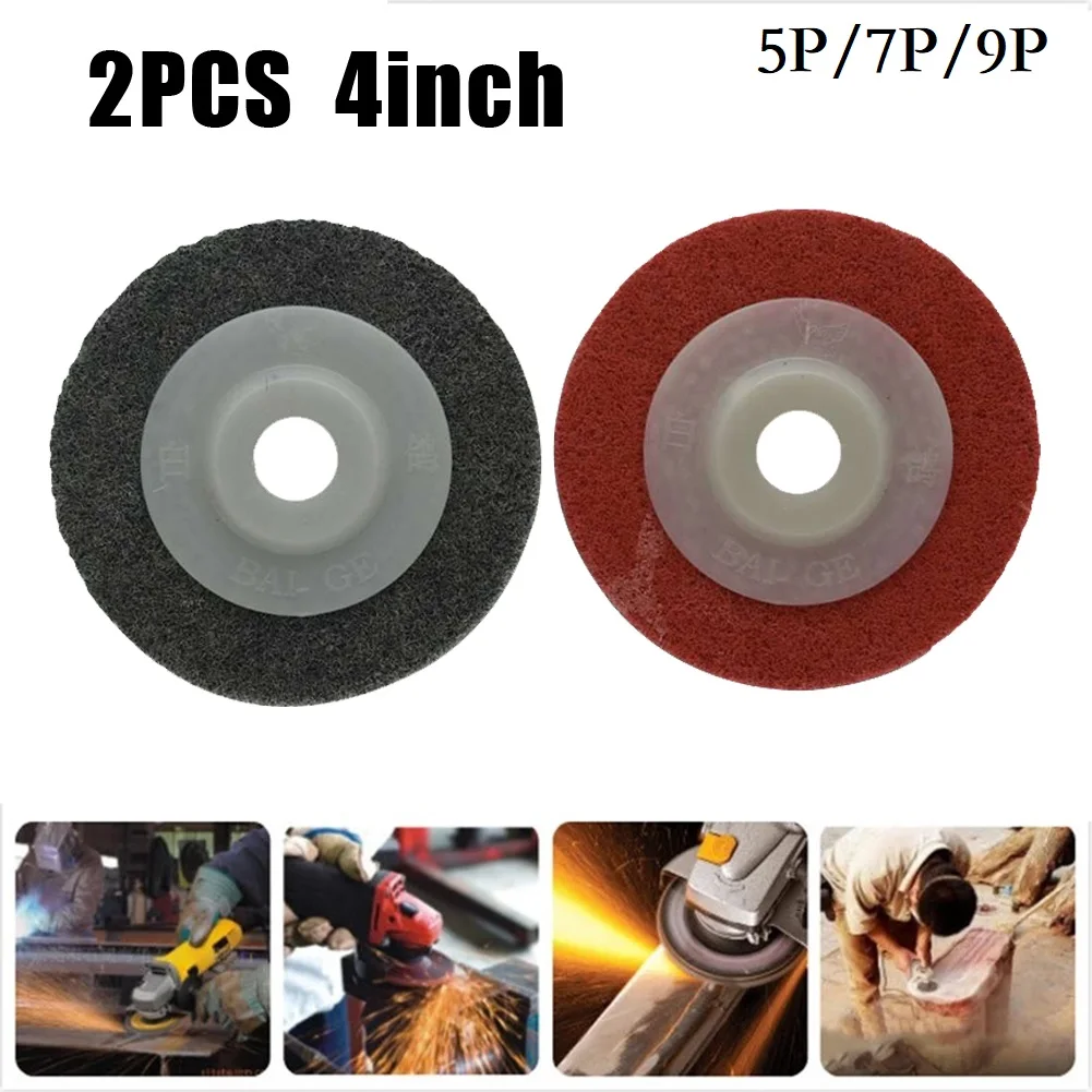 2pcs 4Inch100mm Nylon Fiber Wheel Grinding Pad Angle Grinder NonWoven Sanding Disc For Metals Wood Crafts Polishing Cheaning
2pcs 4Inch100mm Nylon Fiber Wheel Grinding Pad Angle Grinder NonWoven Sanding Disc For Metals Wood Crafts Polishing Cheaning