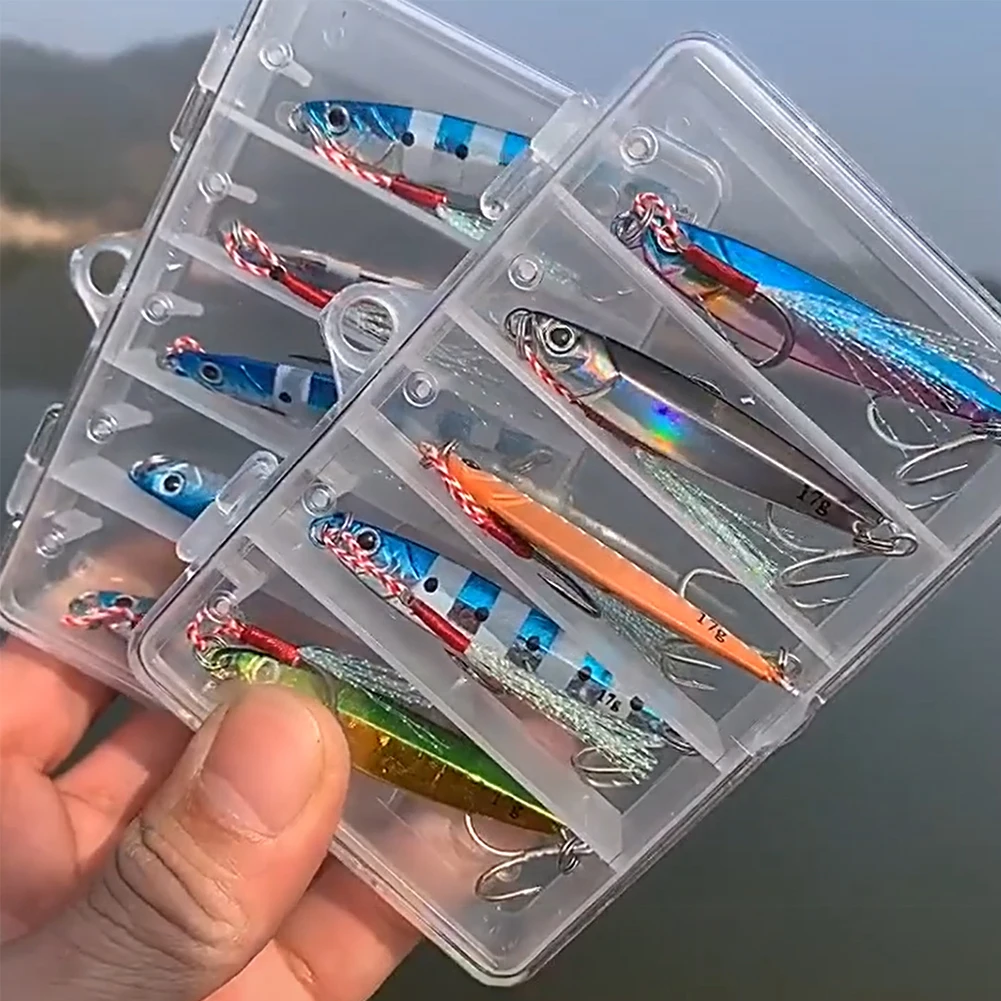 High Quality 5Pcs Metal Fishing Lures Swimbaits 7g-10g-14g-17g-21g Casting Jigging Lead Fish Sea Bass Fishing Baits Kit
High Quality 5Pcs Metal Fishing Lures Swimbaits 7g-10g-14g-17g-21g Casting Jigging Lead Fish Sea Bass Fishing Baits Kit