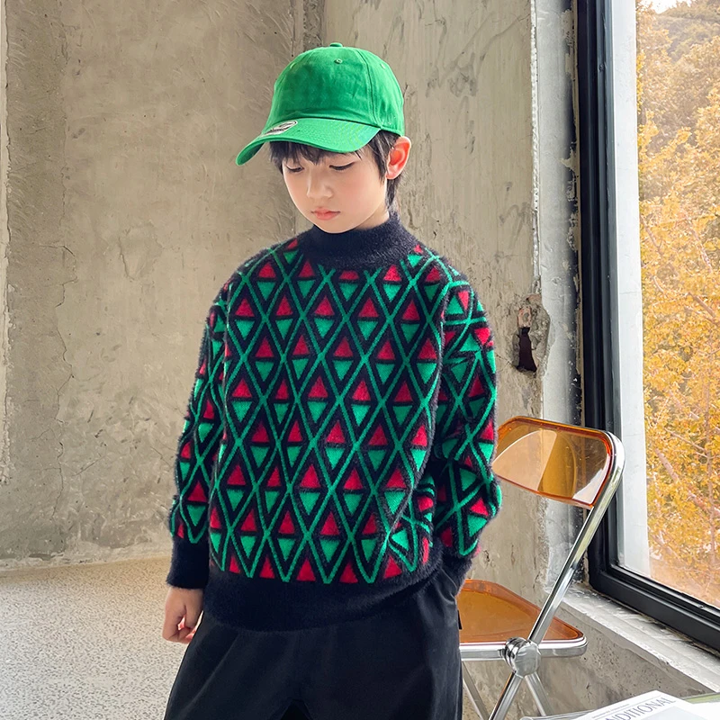 Boys Sweaters Autumn Winter Clothes Long Sleeve Casual Knitted Jumpers Tops for Kids Korean Geometry Knitwear Pullovers
Boys Sweaters Autumn Winter Clothes Long Sleeve Casual Knitted Jumpers Tops for Kids Korean Geometry Knitwear Pullovers