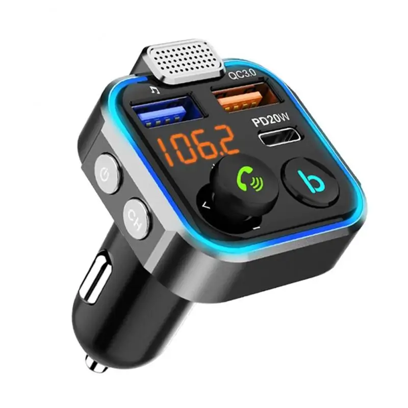 Car Bluetooth 5.0 FM Transmitter Audio Adapter One Key Bass Mp3 Player Large Microphone USB Music Play QC3.0 PD20W Quick Charger
Car Bluetooth 5.0 FM Transmitter Audio Adapter One Key Bass Mp3 Player Large Microphone USB Music Play QC3.0 PD20W Quick Charger