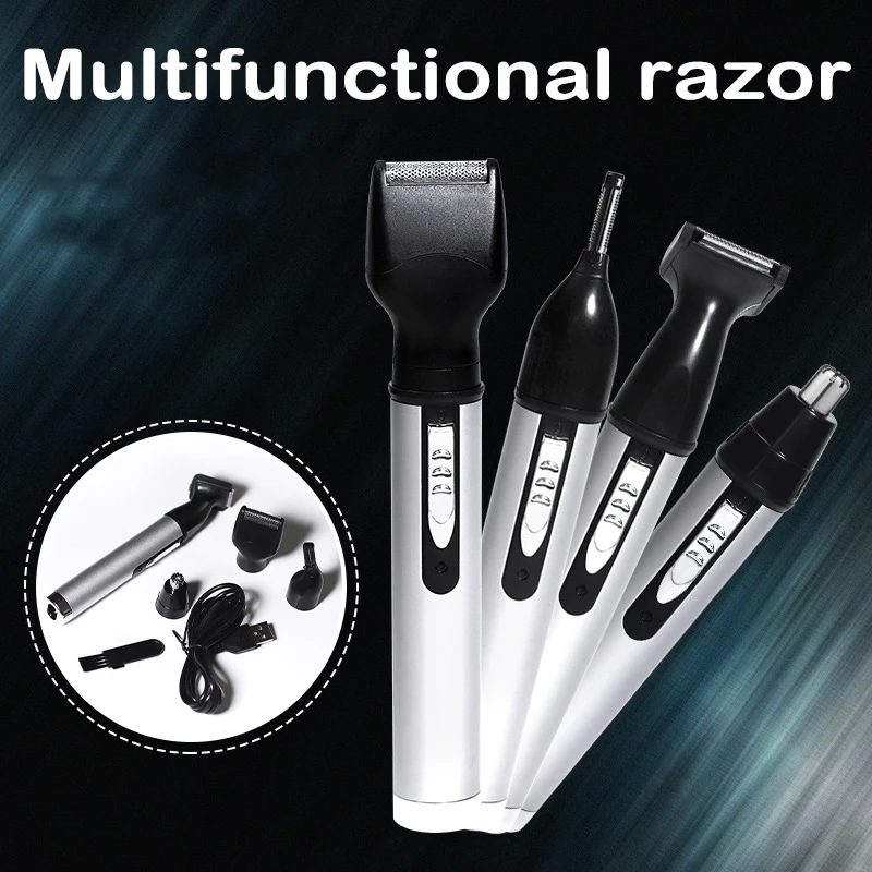 4 IN 1 Rechargeable Trimmer For Nose Hair Eyebrow Sideburm Beard Hair Clipper Set
4 IN 1 Rechargeable Trimmer For Nose Hair Eyebrow Sideburm Beard Hair Clipper Set