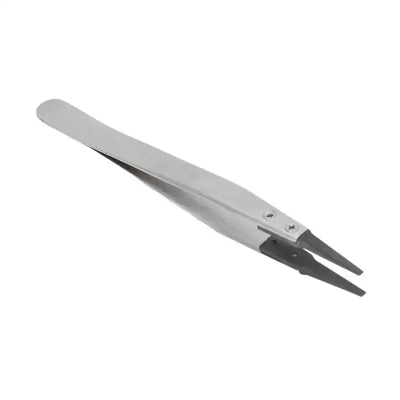 

Non Static Tweezers Stainless Steel PPS Matt Sandblasted with Replaceable Straight Flat Tip Hand Tools