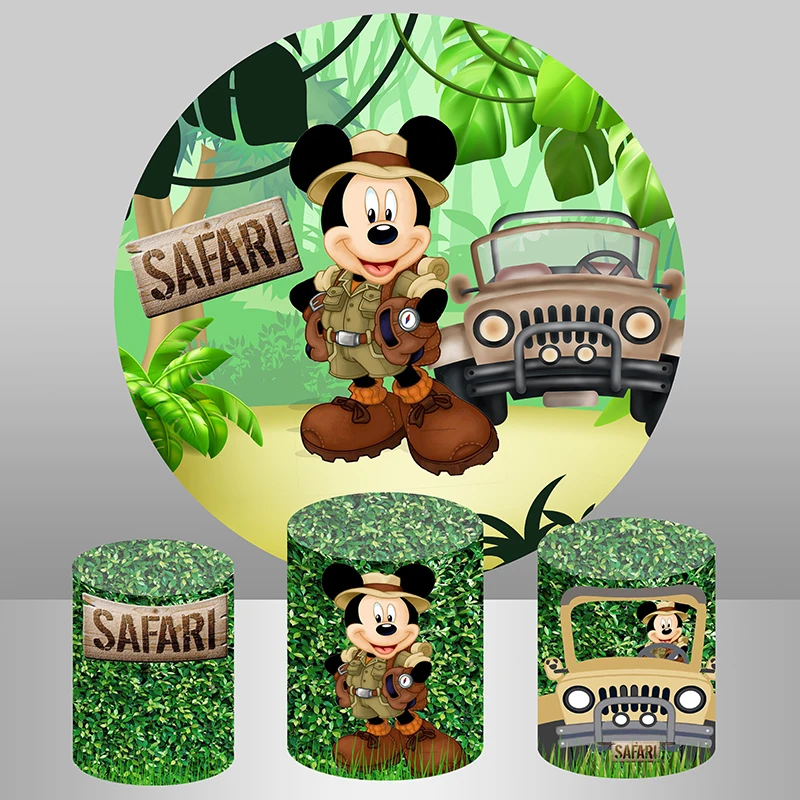 Mickey Mouse Boys Safari Jungle Party Round Backdrop Green Forest Cars Boys Birthday Circle Background Cylinder Covers
Mickey Mouse Boys Safari Jungle Party Round Backdrop Green Forest Cars Boys Birthday Circle Background Cylinder Covers