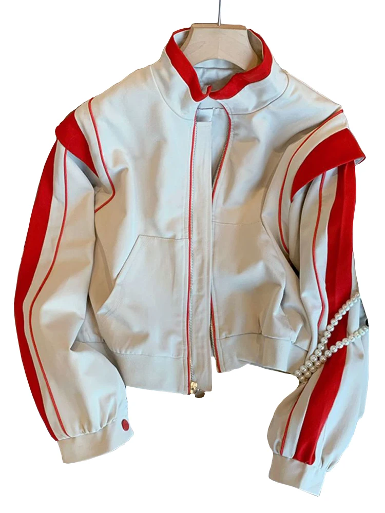Panelled Color Splices Baseball Jacket Female Streetwear Casual Bomber Jacket For Women Stand Collar Loose Women's Coat 2023
Panelled Color Splices Baseball Jacket Female Streetwear Casual Bomber Jacket For Women Stand Collar Loose Women's Coat 2023