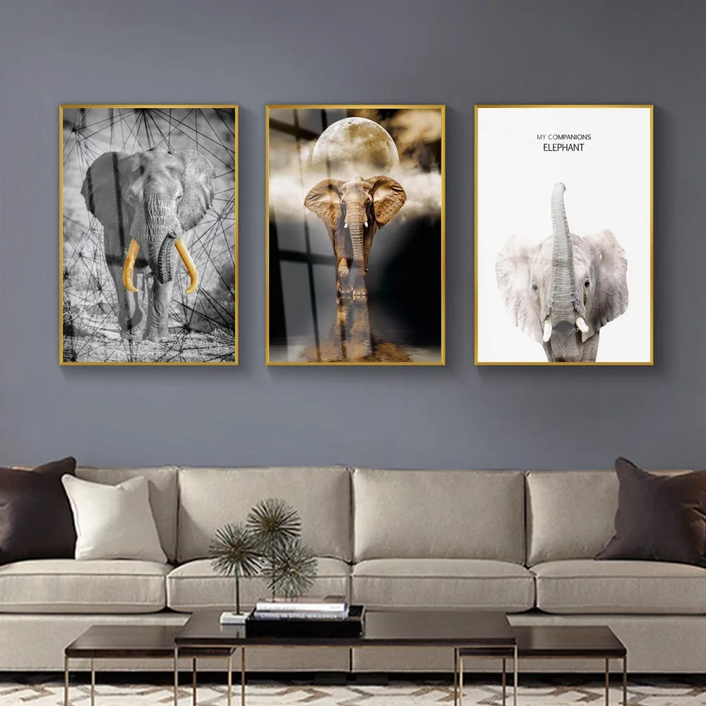 

Картина на холсте с изображением слона, постер с эстетическими животными, Офисная настенная живопись, гостиная, спальня, коридор, домашнее украшение, фреска