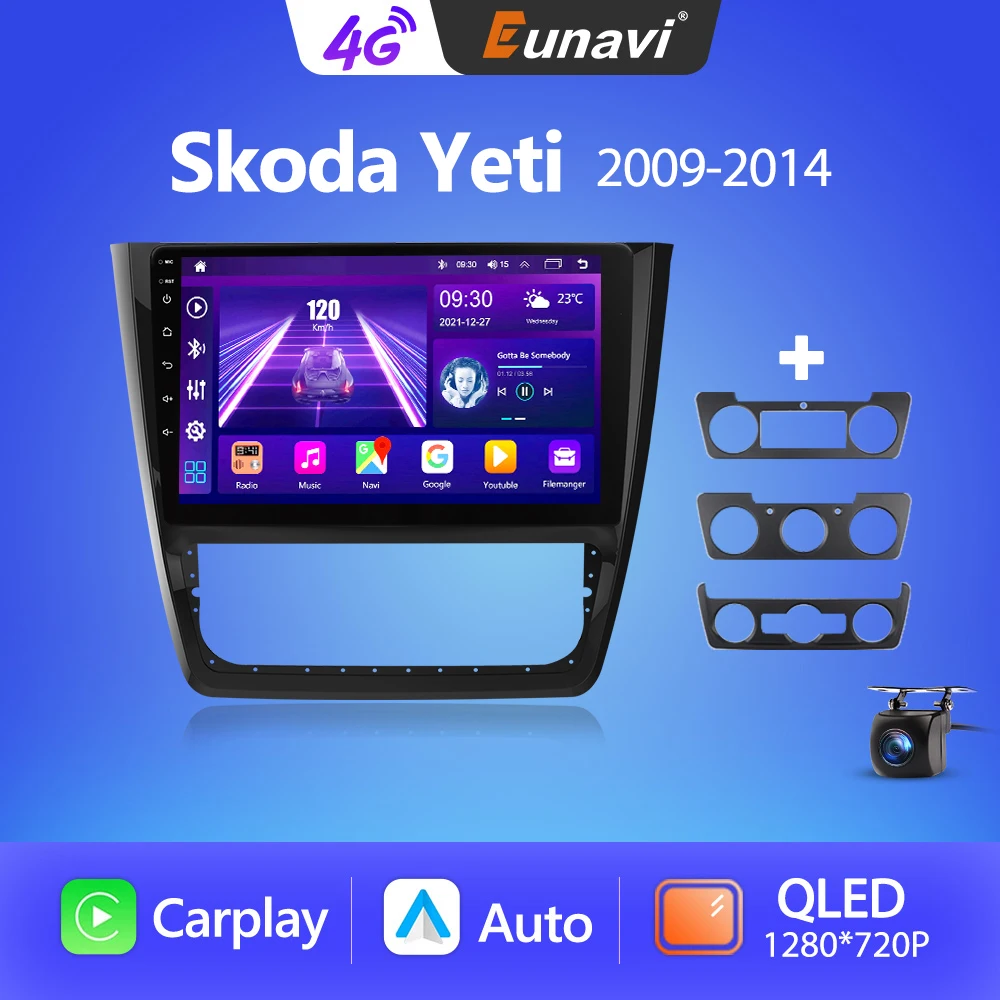 

Eunavi 4G 2DIN Android Auto Radio GPS For Skoda Yeti 5L 2009- 2014 Car Multimedia Video Player Carplay 2 Din DVD