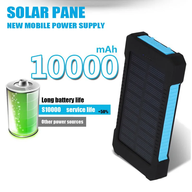 20000mAh External Battery Solar Power Bank LEDSOS Flashlight FAST Charging Portable Waterproof Powerbank for Smart Mobile Phone
20000mAh External Battery Solar Power Bank LEDSOS Flashlight FAST Charging Portable Waterproof Powerbank for Smart Mobile Phone