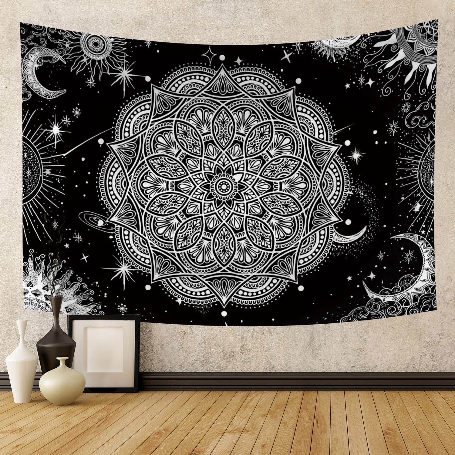 Fashion Mandala Tapestry Black Mandalay Sun Moon Psychedelic Background Decor Wall Room Bedroom Home Wall Hangings Decorations
Fashion Mandala Tapestry Black Mandalay Sun Moon Psychedelic Background Decor Wall Room Bedroom Home Wall Hangings Decorations