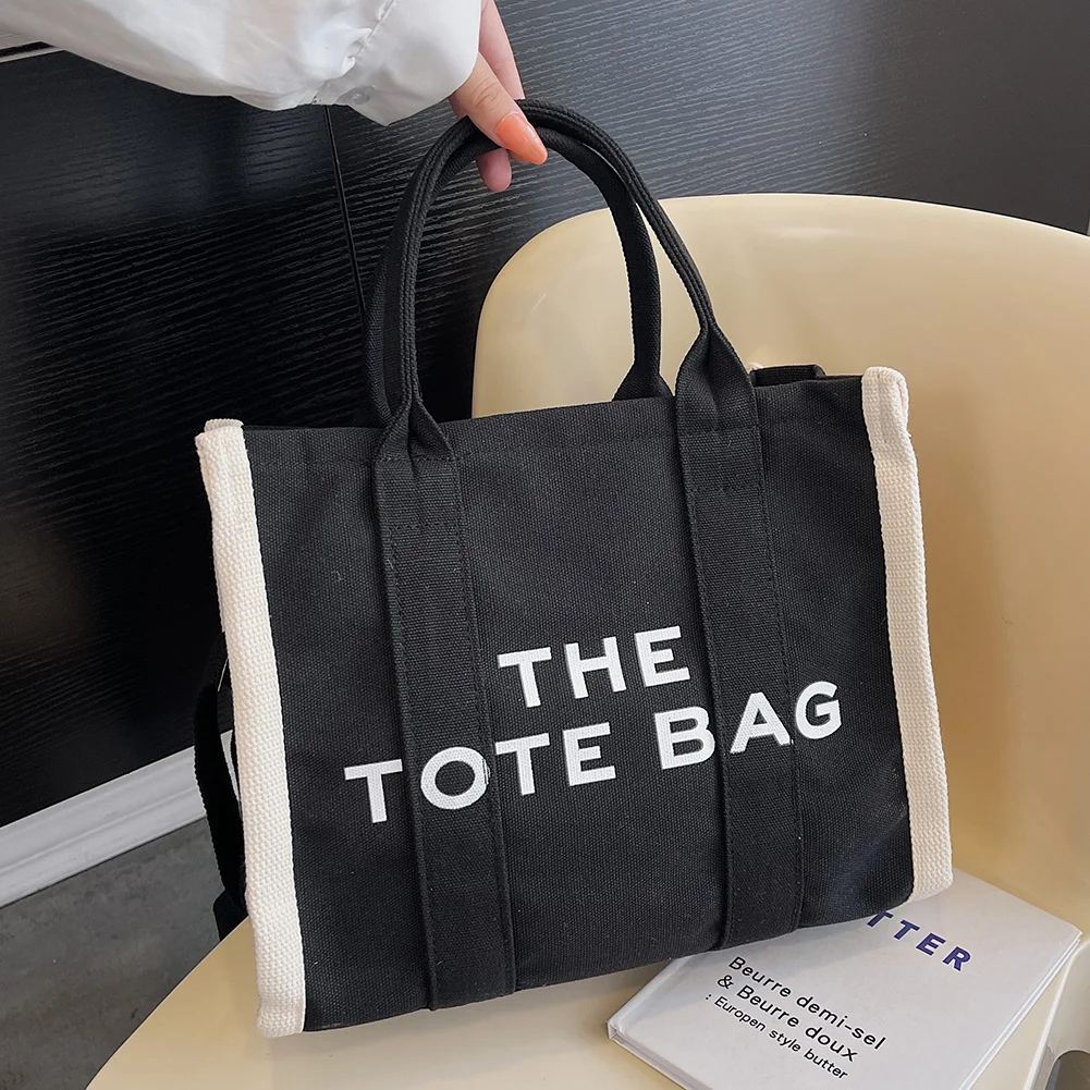 Холщовая Сумка-тоут для женщин, роскошные дизайнерские сумки на плечо, черные женские сумки через плечо, большая женская модель 2023 
Холщовая Сумка-тоут для женщин, роскошные дизайнерские сумки на плечо, черные женские сумки через плечо, большая женская модель 2023