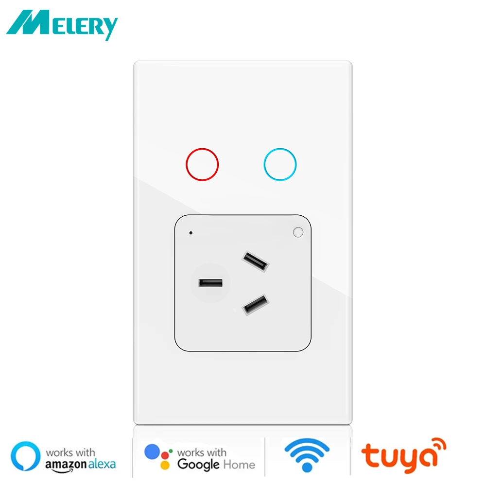 Melery Tuya WiFi Austrial Wall Socket Smart Life Light Switch AU Plug Outlet Touch Sensor Glass Panel by Alexa Google Home
Melery Tuya WiFi Austrial Wall Socket Smart Life Light Switch AU Plug Outlet Touch Sensor Glass Panel by Alexa Google Home