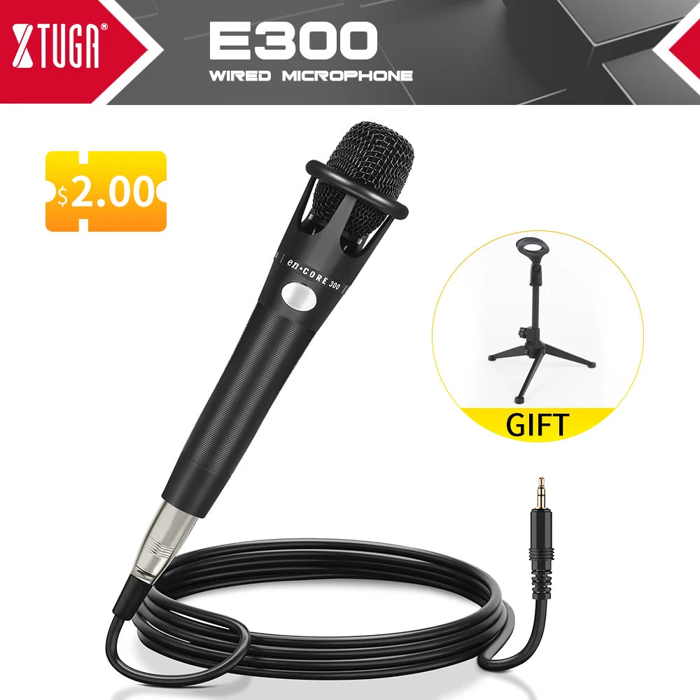 Конденсаторный микрофон XTUGA E300 проводной со штативом | Электроника