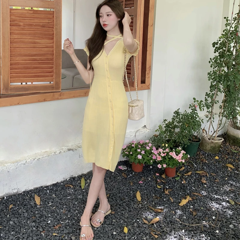 Sexy Womens Long Dress Single Breasted Split Knit Maxi Dresses Short Sleeve Party Dress
Sexy Womens Long Dress Single Breasted Split Knit Maxi Dresses Short Sleeve Party Dress