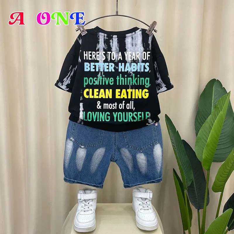 baby boys set clothes kids Denim clothing set t-shirt + shorts 2 pcs set summer casual denim leeter outdooor boys clothes
baby boys set clothes kids Denim clothing set t-shirt + shorts 2 pcs set summer casual denim leeter outdooor boys clothes