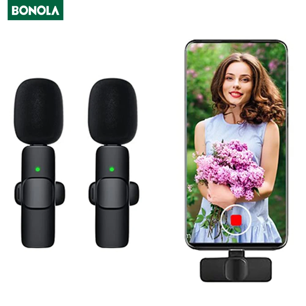 Bonola Wireless Lavalier Mini Microphone Portable Audio Video Recording Mic for iPhone/Android Live Broadcast Gaming Phone Mic
Bonola Wireless Lavalier Mini Microphone Portable Audio Video Recording Mic for iPhone/Android Live Broadcast Gaming Phone Mic