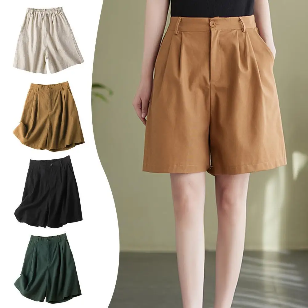 Cotton Linen Shorts Women Streatwear High Waist Wide Leg Shorts Suit Casual 2023 Summer Sport Pleated Female Loose Button Pants
Cotton Linen Shorts Women Streatwear High Waist Wide Leg Shorts Suit Casual 2023 Summer Sport Pleated Female Loose Button Pants