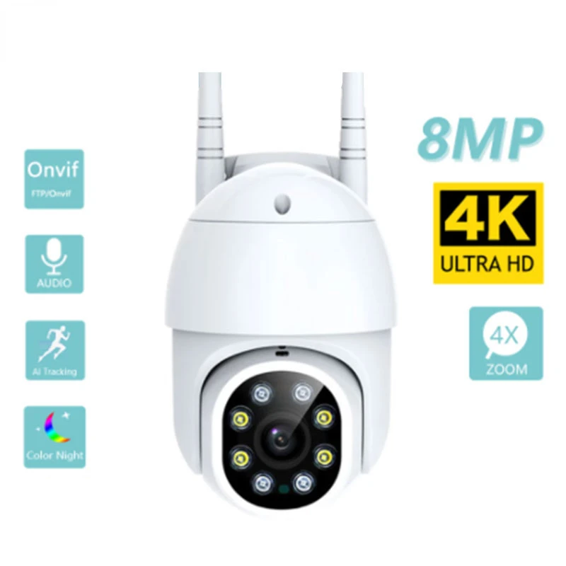 Wireless Outdoor Camera IP 8MP 4K WIFI Video Surveillance Security Protection Record PTZ Speed Dome CCTV 5MP ICsee Baby Monitor
Wireless Outdoor Camera IP 8MP 4K WIFI Video Surveillance Security Protection Record PTZ Speed Dome CCTV 5MP ICsee Baby Monitor