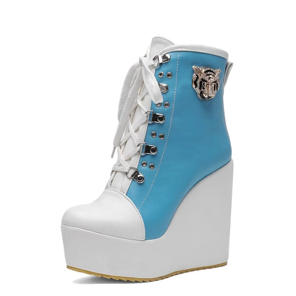 Winter Wedges Ankle Boots Women Round Toe Wedged High Heels Shoes Platform Boots Lace Up Autumn High Heels Booties Female
Winter Wedges Ankle Boots Women Round Toe Wedged High Heels Shoes Platform Boots Lace Up Autumn High Heels Booties Female