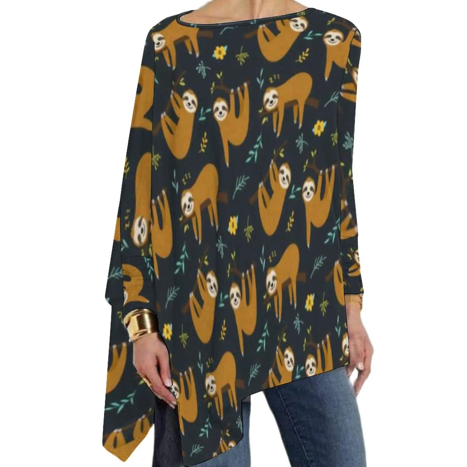 Adorable Sloths Pattern T-Shirts Funny Jungle Modern T-Shirt Women Long-Sleeve O Neck Streetwear Tops Oversize Printed Top Tees
Adorable Sloths Pattern T-Shirts Funny Jungle Modern T-Shirt Women Long-Sleeve O Neck Streetwear Tops Oversize Printed Top Tees