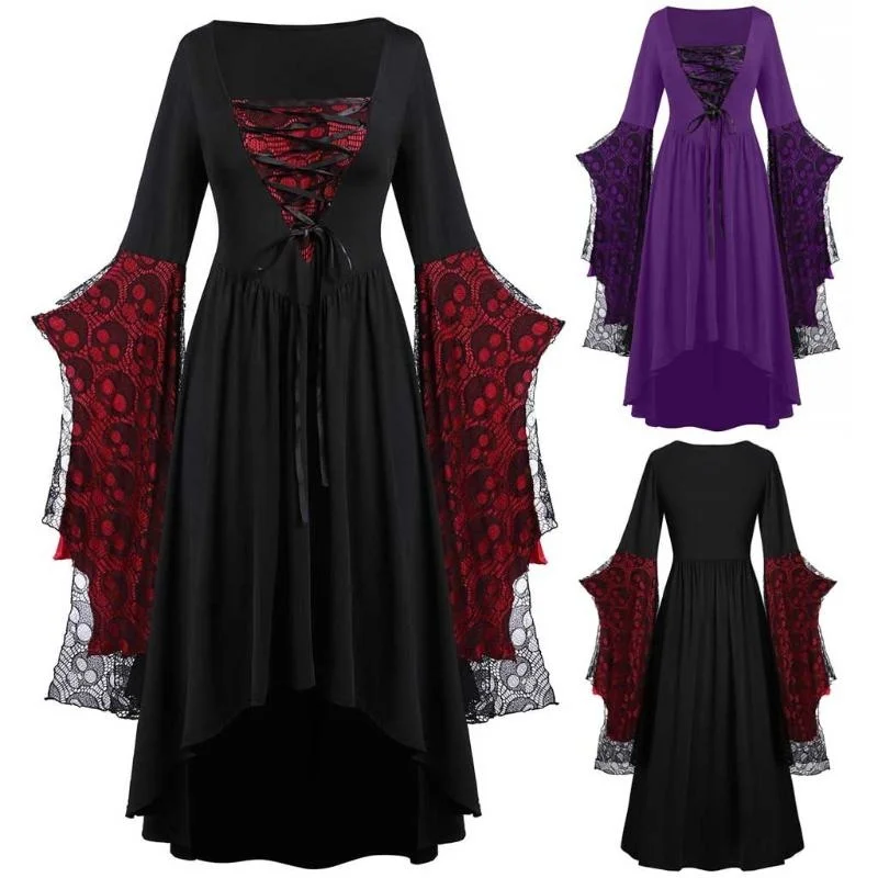 Fashion Witch Cosplay Costume Halloween Plus Size Skull Dress Lace Bat Sleeve Costumes
Fashion Witch Cosplay Costume Halloween Plus Size Skull Dress Lace Bat Sleeve Costumes