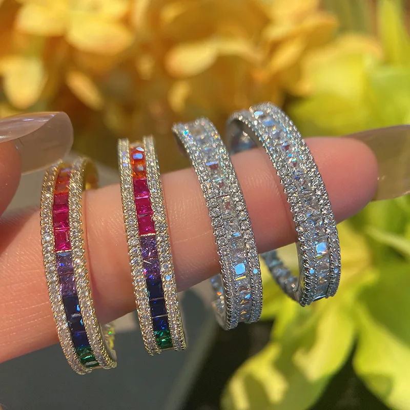 Tiktok small red book network red with color female gradient rainbow personality ring earrings
Tiktok small red book network red with color female gradient rainbow personality ring earrings